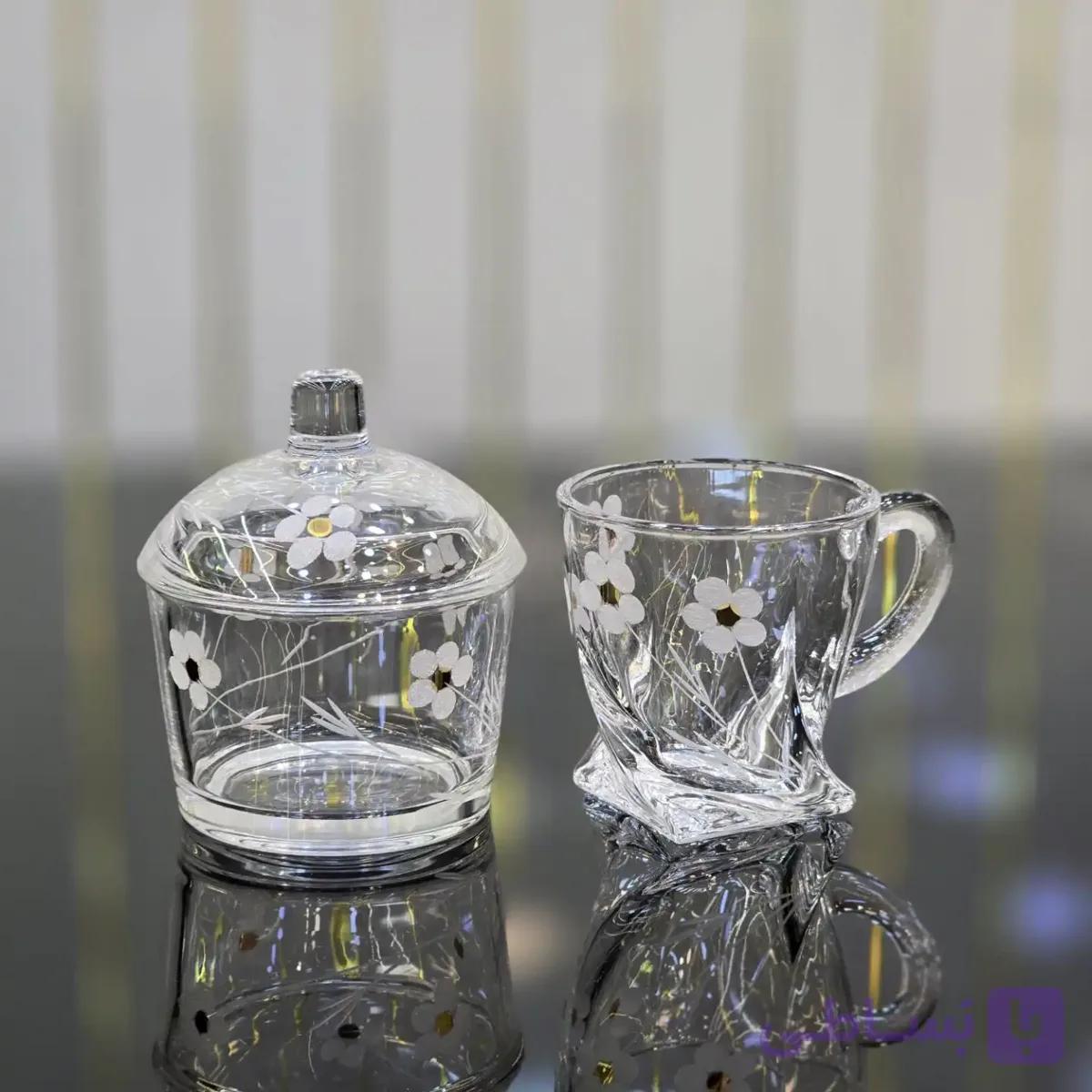 فنجان و قندان شکوفه | ست پذیرایی شیک و لوکس کد 393 — تصویر 1