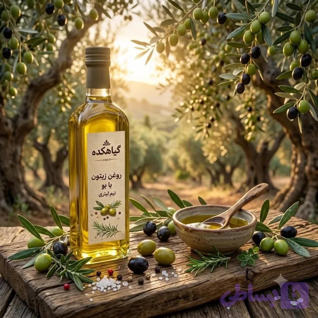 روغن زیتون با بو نیم لیتری — تصویر 1