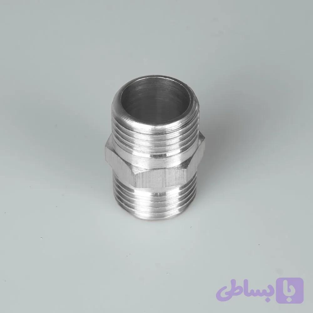 مغزی دوسردنده برنجی آبکاری کروم 1/2 تکتا