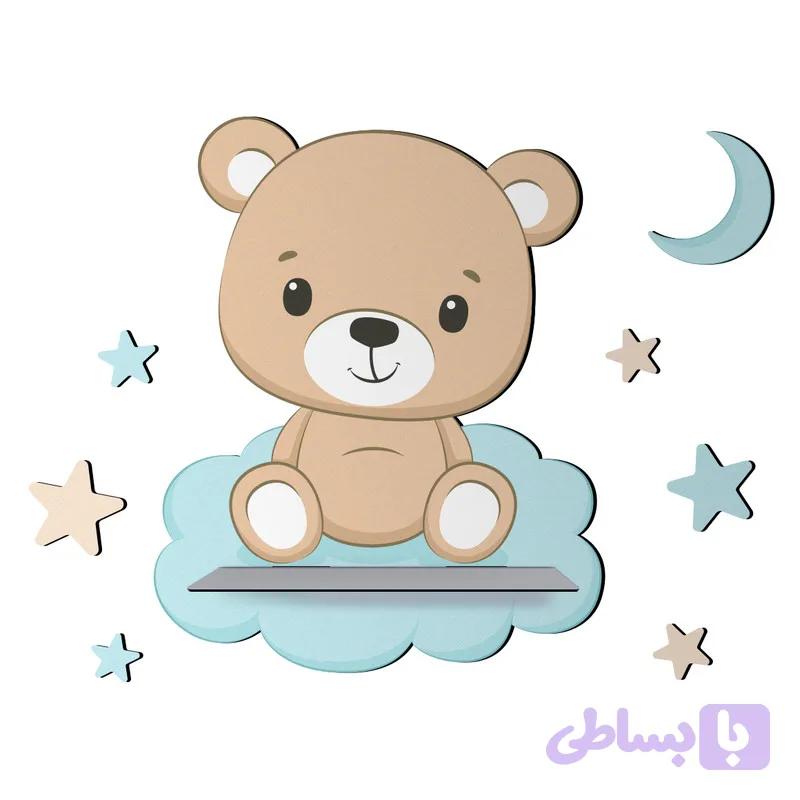 شلف دیواری اتاق کودک باروچین مدل خرس و ابر کد sh-30