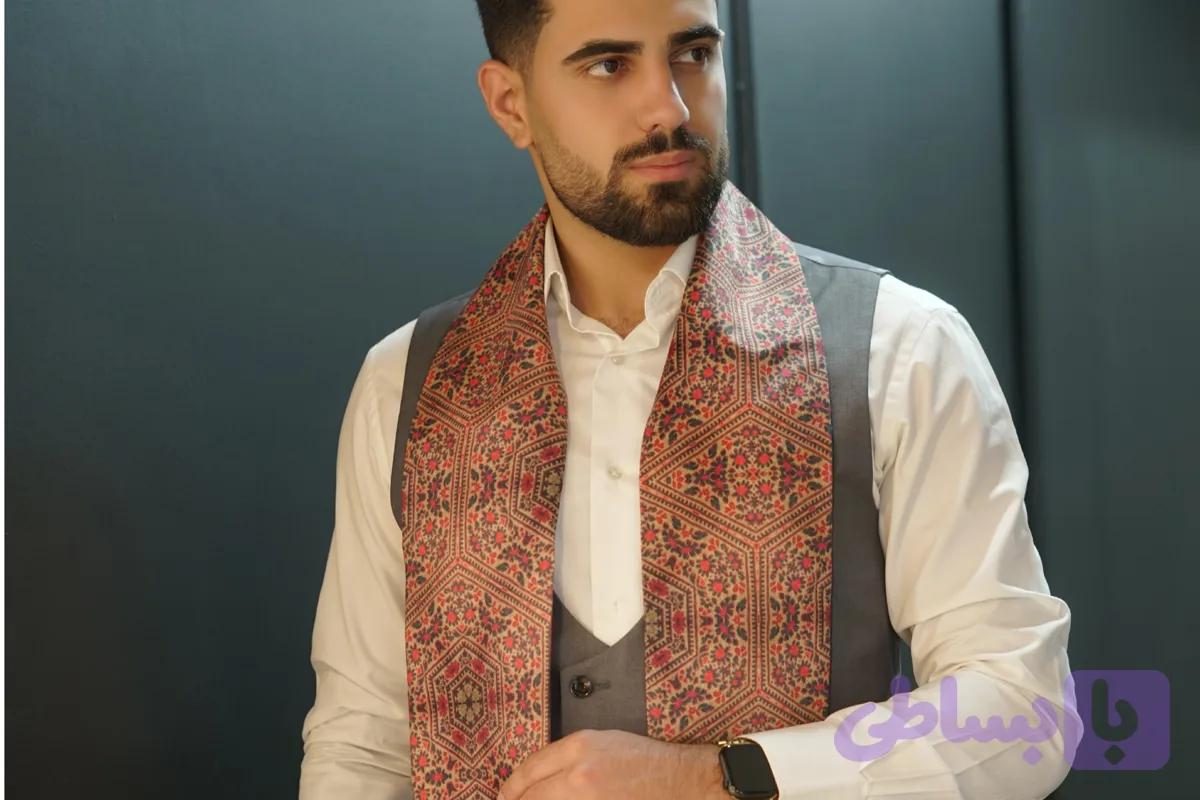 شال گردن طرح سنتی جنس چهار فصل ابریشمی