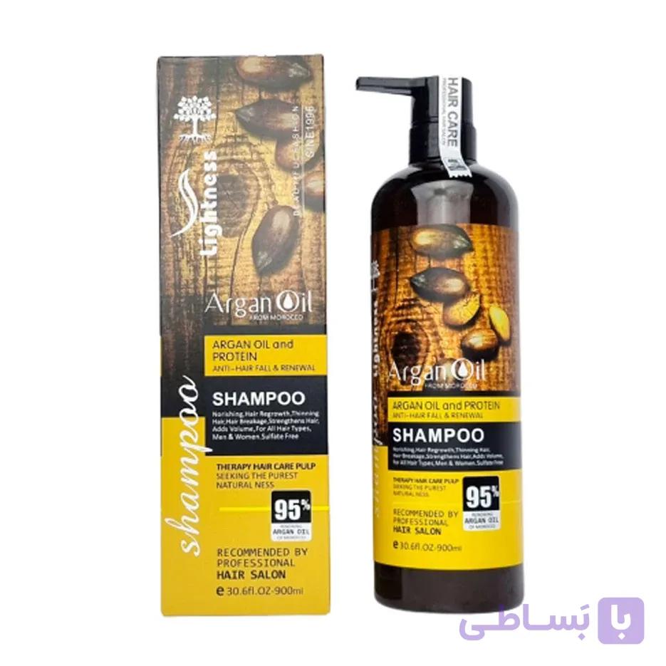 شامپو لایتنس اصل حاوی روغن آرگان و پروتئین حجم 900ml