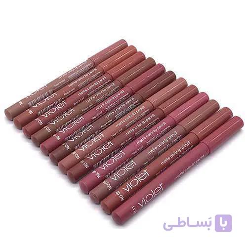 رژلب مدادی ویولت violet | کیفیت عالی ، پوشش یکنواخت – پک 12 تایی