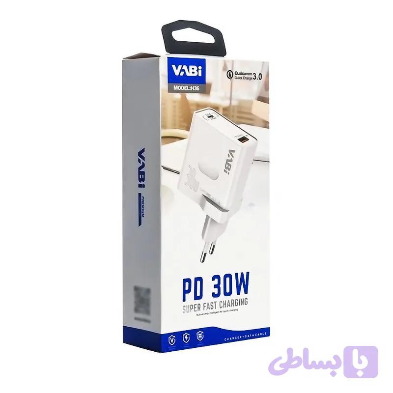 شارژر ۳۰ وات دو پورت وابی (VABI) مدل H36 – اورجینال