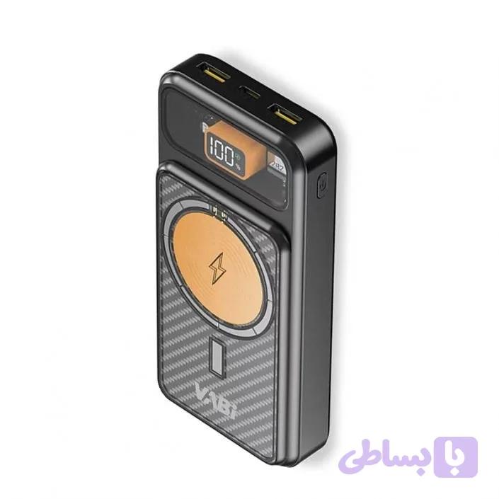 پاوربانک وایرلس شفاف وابی (Vabi) مدل P5 با ظرفیت 20000 میلی آمپر و شارژ سریع