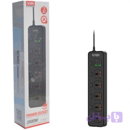 چندراهی برق وابی (VABI) مدل PS3 – شارژ سریع با ۶ پورت USB و محافظت پیشرفته