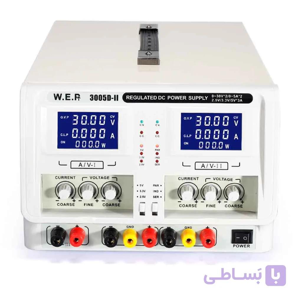 منبع تغذیه دوبل 30 ولت 5 آمپر WEP 3005D-II
