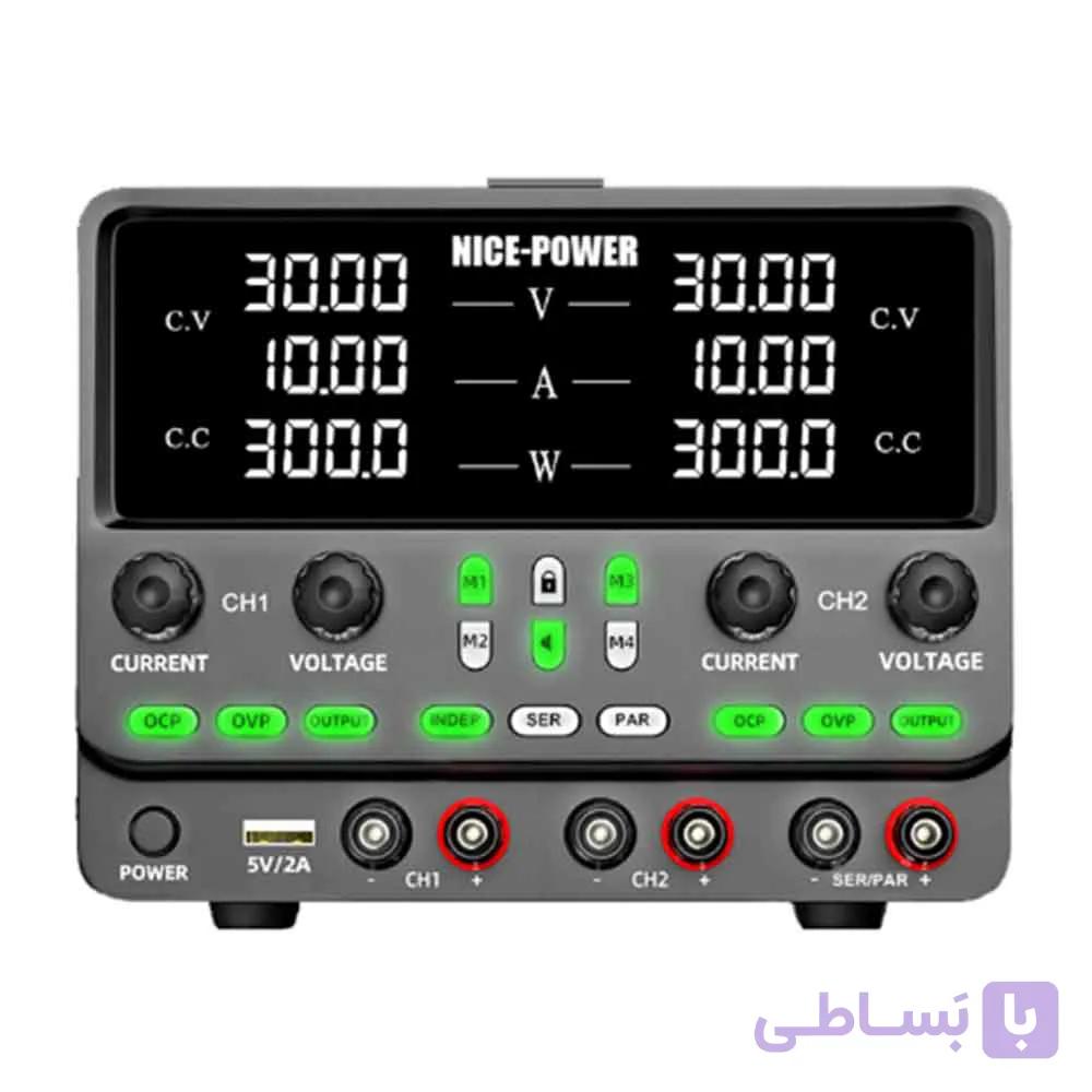 منبع تغذیه دوبل 30 ولت 10 آمپر مدل Nice-Power SPPS3010-2KD