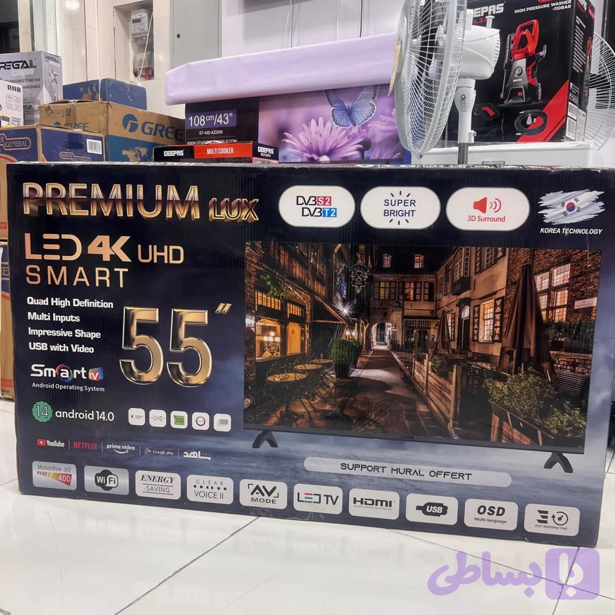 تلویزیون هوشمند پرمیوم لوکس ۵۵ اینچ ۴K Ultra HD Smart TV Korea Technology **اورجینال (عمده و تک)