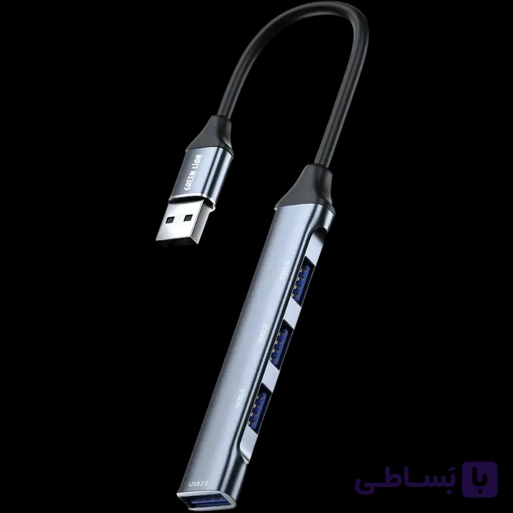 هاب USB گرین لاین 4 در 1 با تبدیل type-C و انتقال داده پرسرعت GHB-11 — تصویر 1