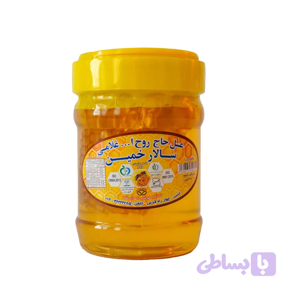عسل طبیعی گون با موم 450 گرمی