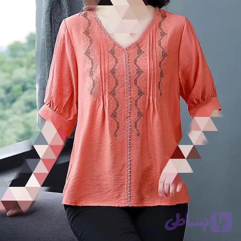 شومیز گلدوزی زنانه مجلسی وارداتی نخی اعلا سبک و راحت