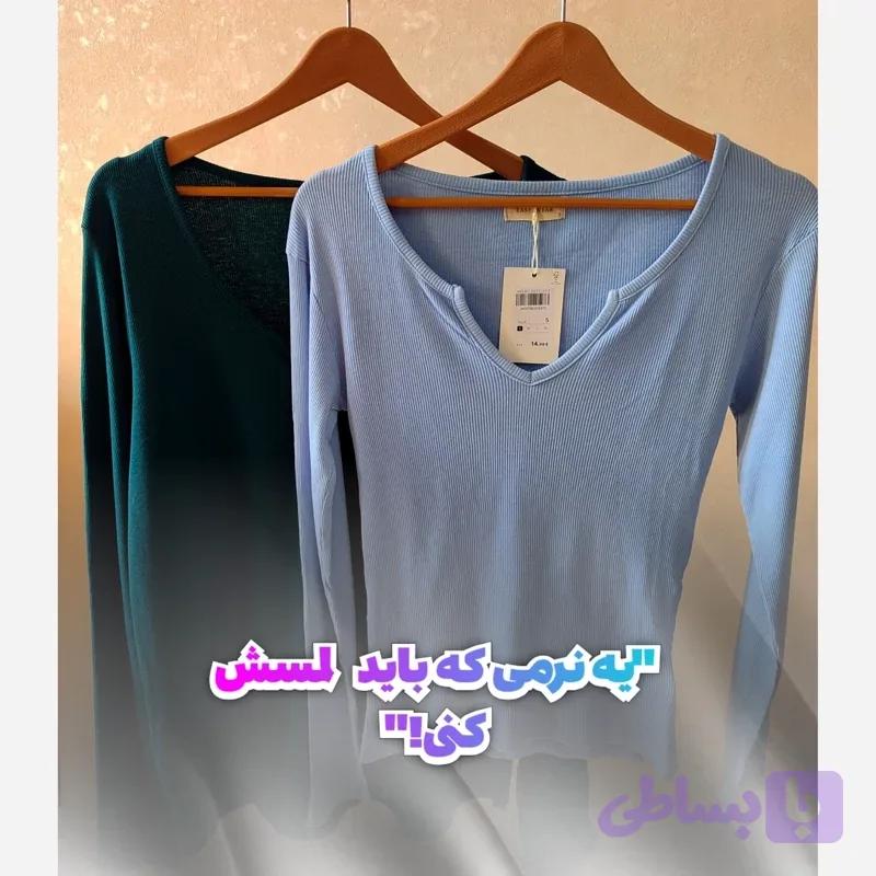 بلوز آستین بلند یقه هفت نخی کبریتی اعلا وارداتی زنانه