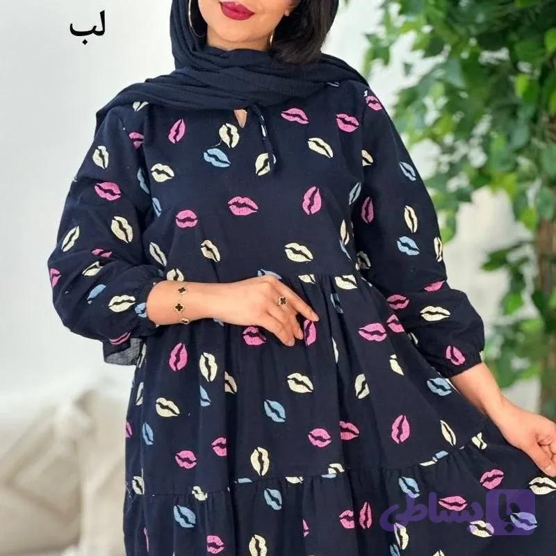 پیراهن ساحلی بیرون پوش سوپر نخ پاییزی بلندبلک فرایدی