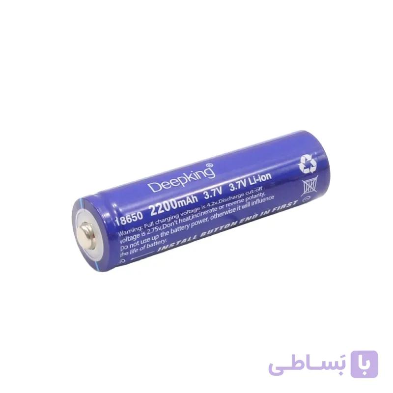 باتری لیتیومی شارژی Deepking 18650 ظرفیت ۲۲۰۰ میلی‌آمپر ساعت — تصویر 1