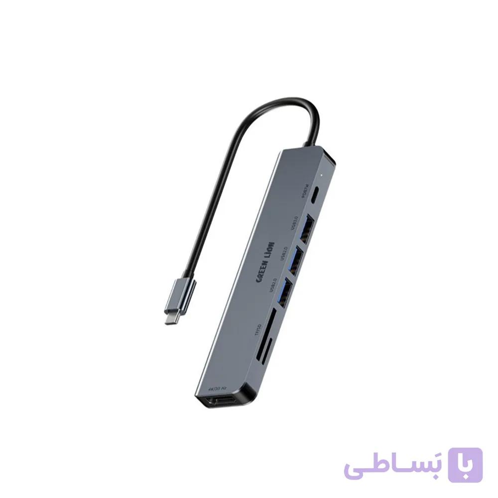 هاب 7 پورت USB-C گرین لاین مدل GREEN LION GN7N1CHUB — تصویر 1