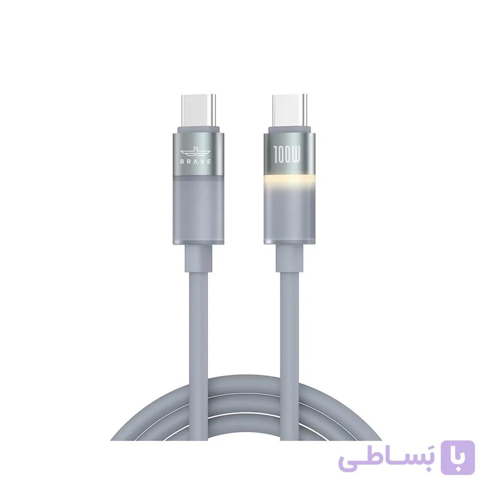 کابل شارژ تایپ سی به تایپ سی 100 وات بریو Brave BDC-52 Cable C To C 100W — تصویر 1