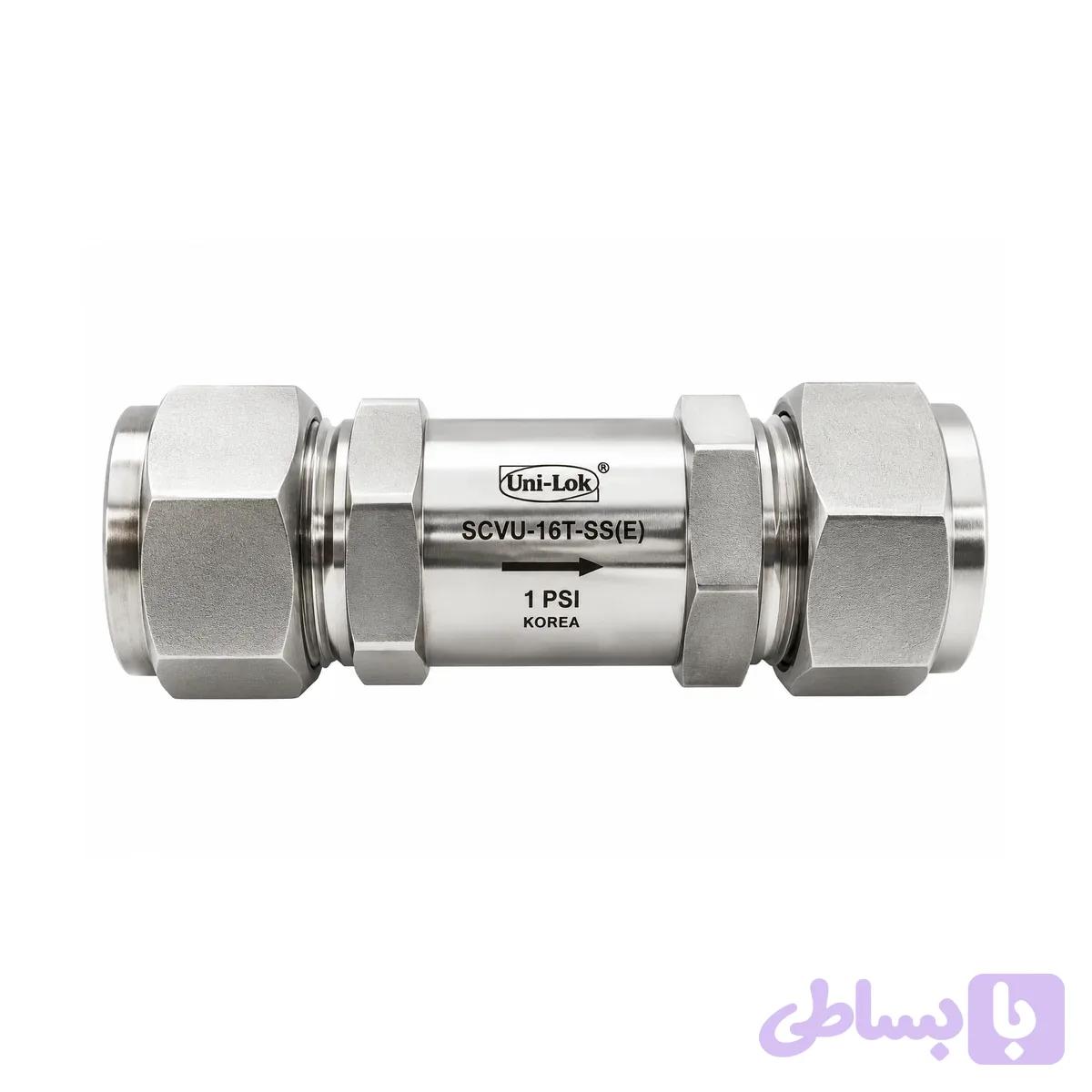 شیر یکطرفه استنلس استیل یونی‌لاک کره جنوبی مدل SCVU-16T-SS(E) — تصویر 1