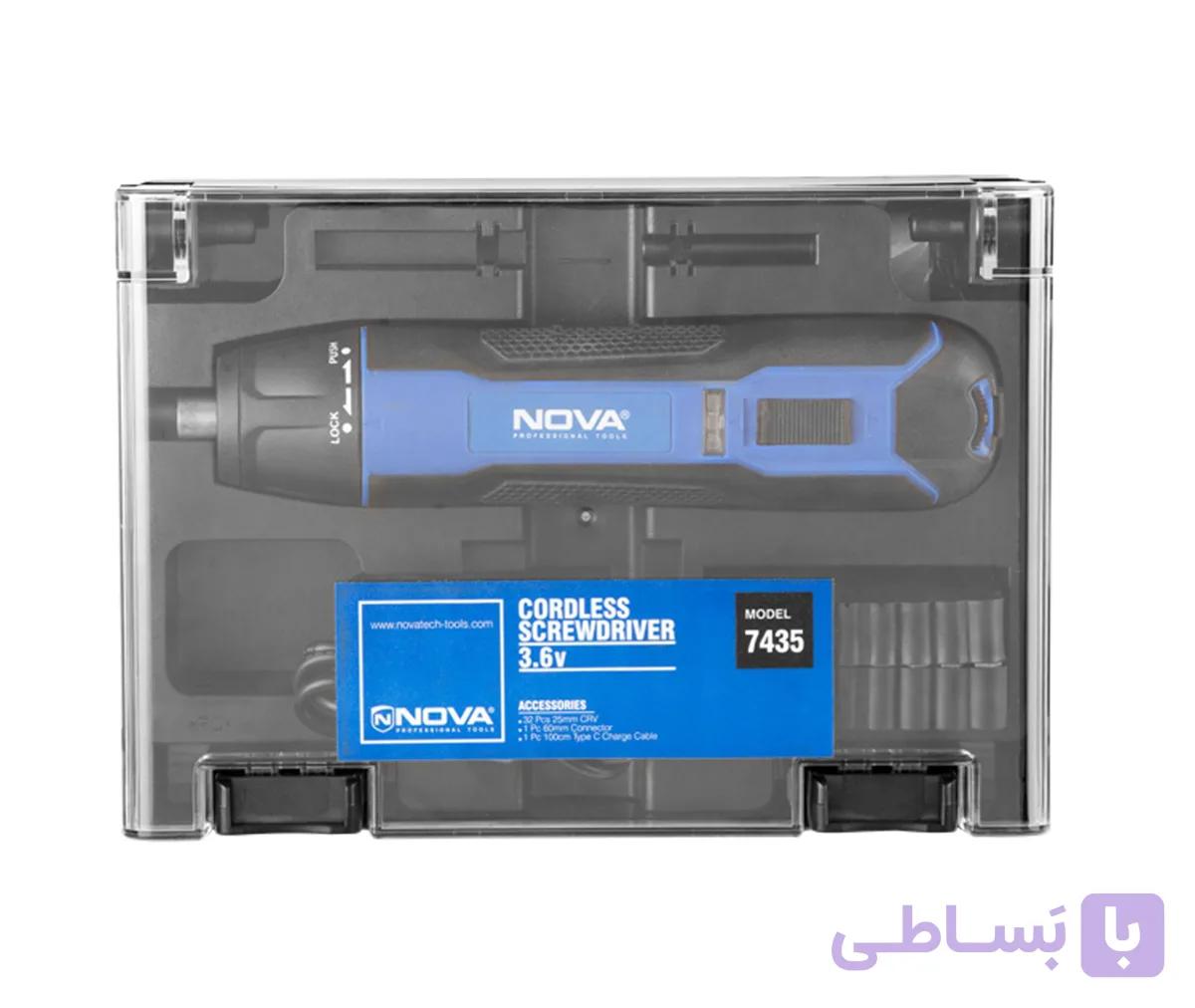 کیت پیچ گوشتی شارژی قلمی 33 پارچه 3/6 ولت برند نوا مدل 7435 — تصویر 1