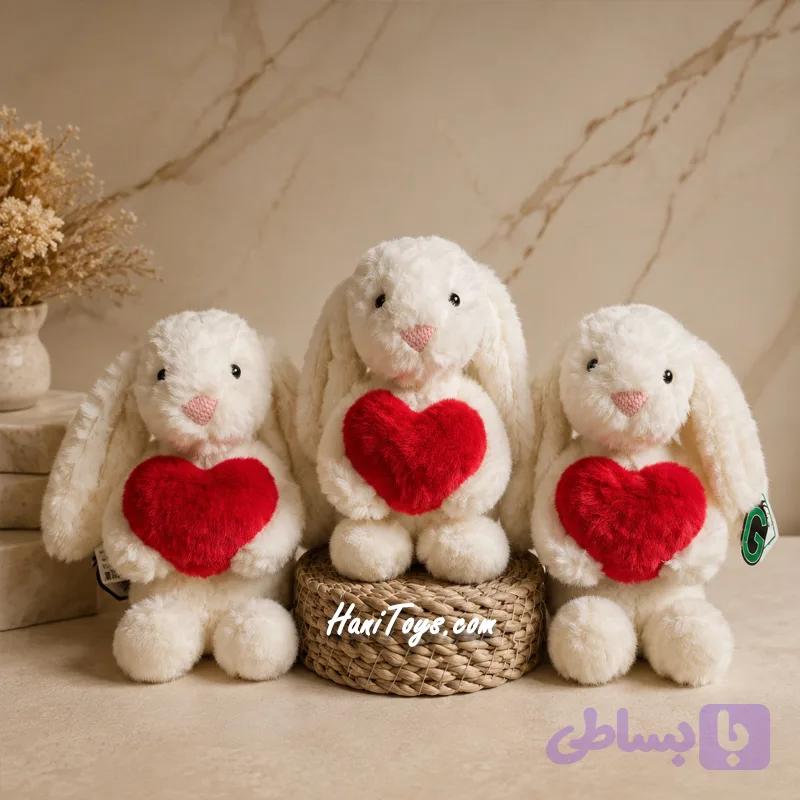عروسک خرگوش جیلی کت قلب به دست — تصویر 1