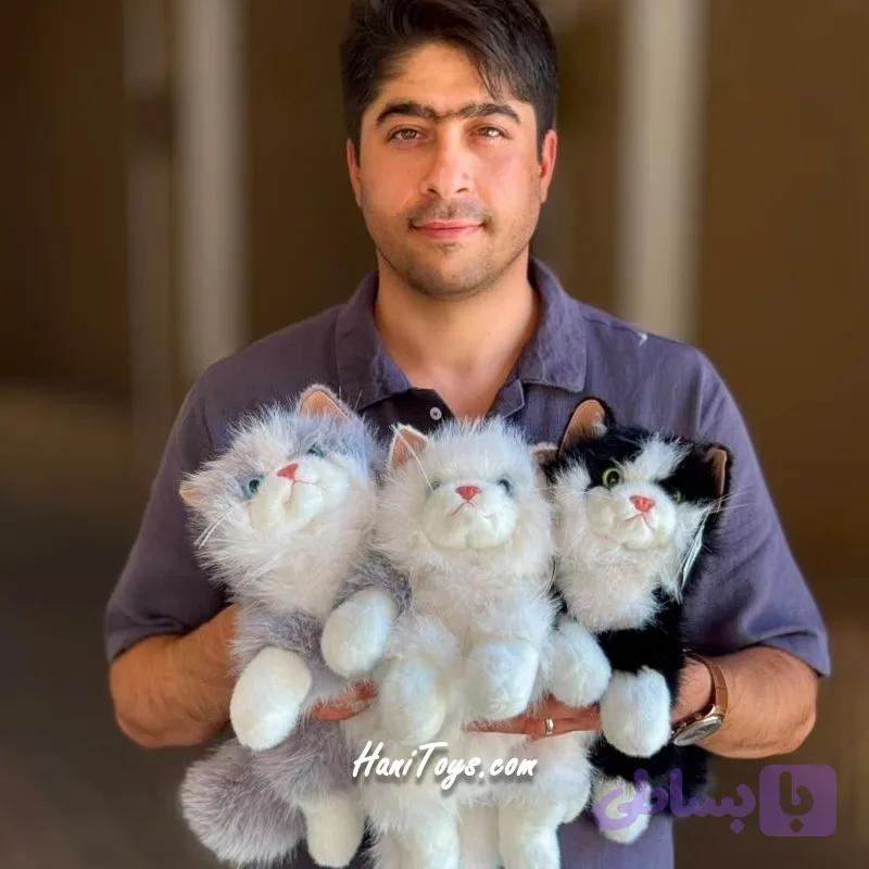 عروسک گربه طبیعی خوابیده 40 سانتی — تصویر 1