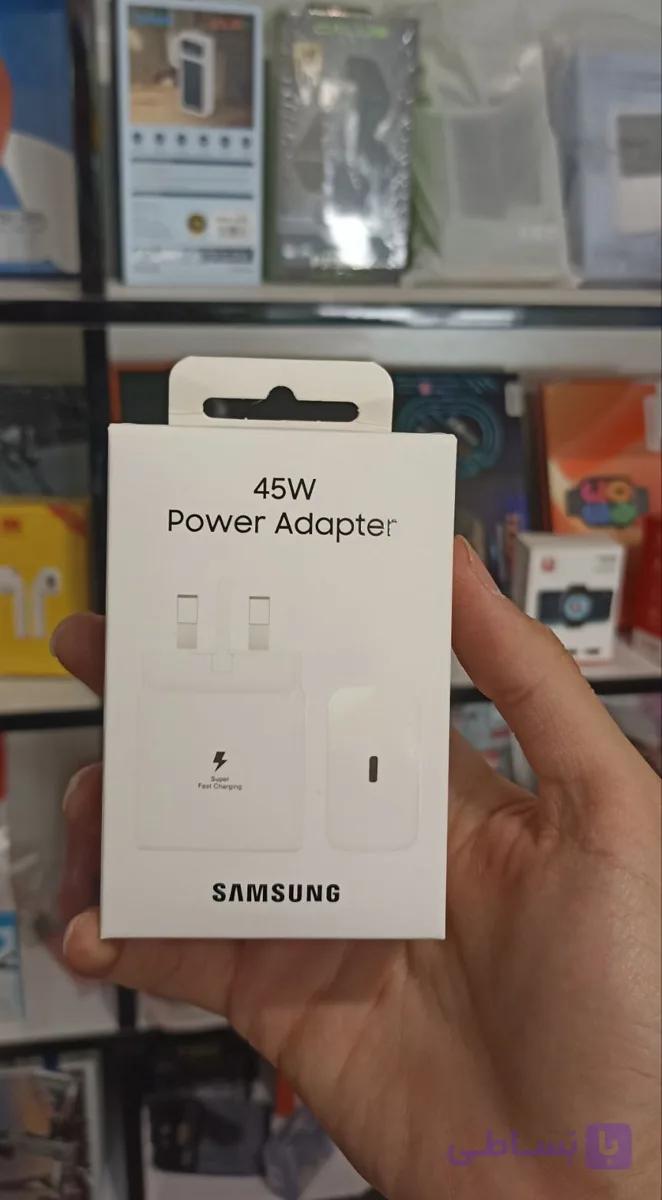 آداپتور کلگی سر شارژر 45W وات شارژر سامسونگ مدل تایپ سی اصلی پک ویتنام EP TA845 USB-C سه پین