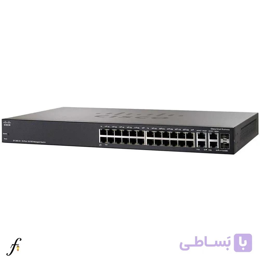 سوییچ شبکه مدیریتی 24 پورت POE سیسکو مدل SF350-24MP — تصویر 1