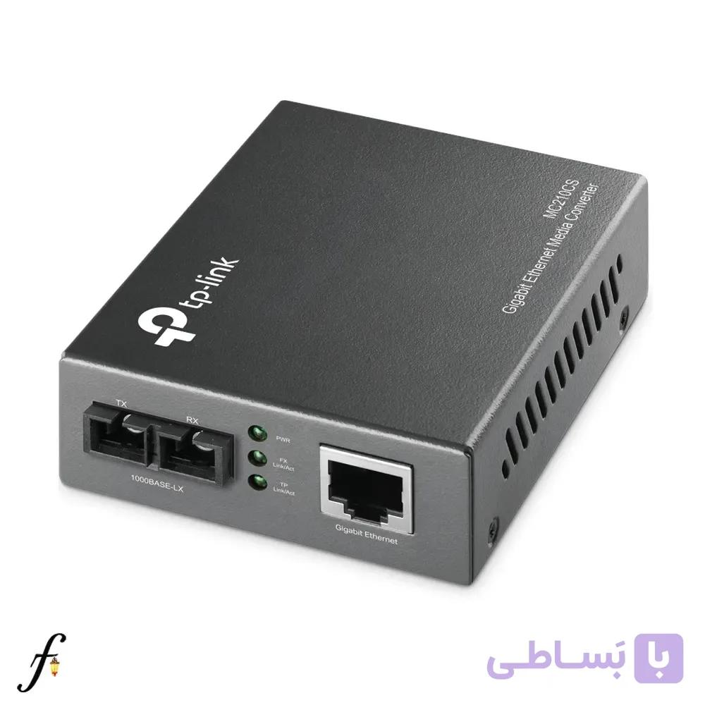 مدیا کانورتور تی پی لینک مدل MC210CS تبدیل فیبر سینگل مد SC به پورت گیگابیت شبکه