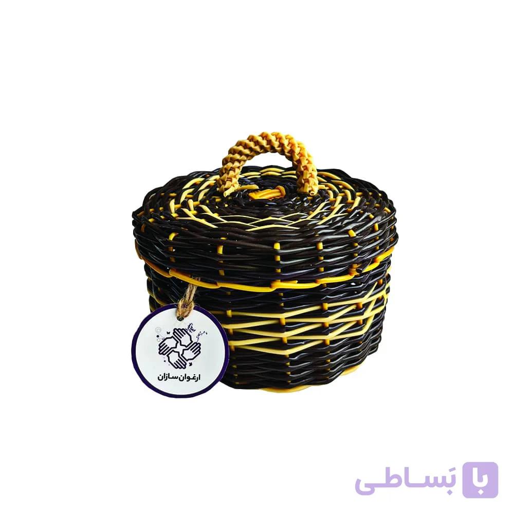 سبد نگهدارنده حصیربافی ارغوان سازان مدل نارنج — تصویر 1