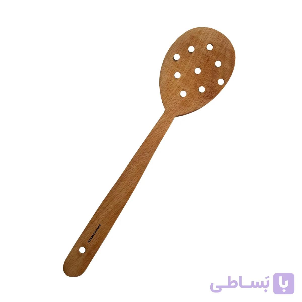 کفگیر چوبی ارغوان سازان مدل پیچک — تصویر 1