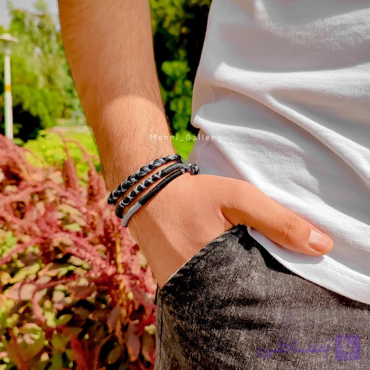 دستبند مردانه 3دورپیچ — تصویر 1
