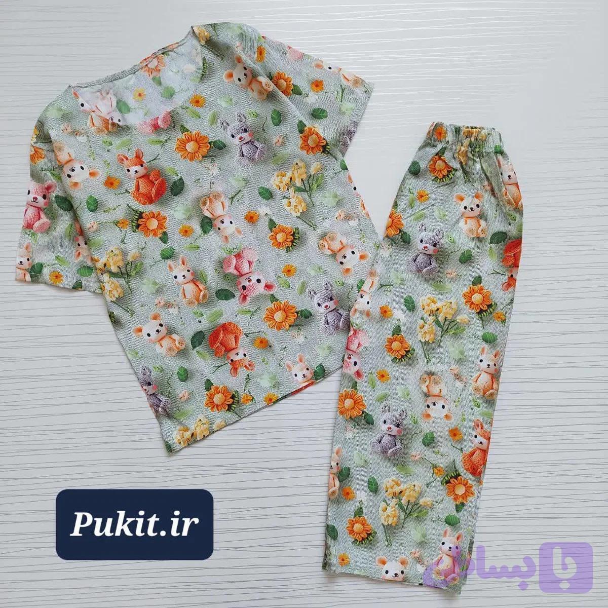 تیشرت شلوار نخی سه بعدی (2 تا 11 سال) — تصویر 1