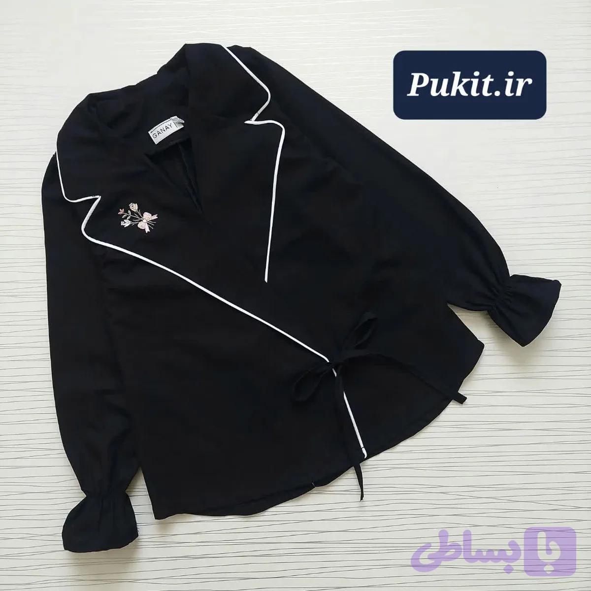 کت تک دخترانه مشکی طرح هستی (7تا 12 سال) — تصویر 1