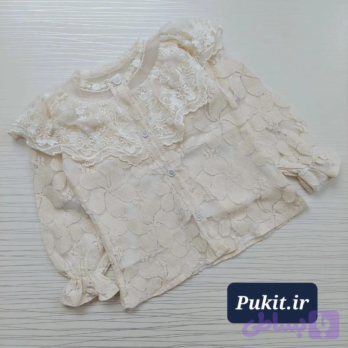 شومیز دخترانه دانتل طرح شیوا(3 تا 14 سال) — تصویر 1