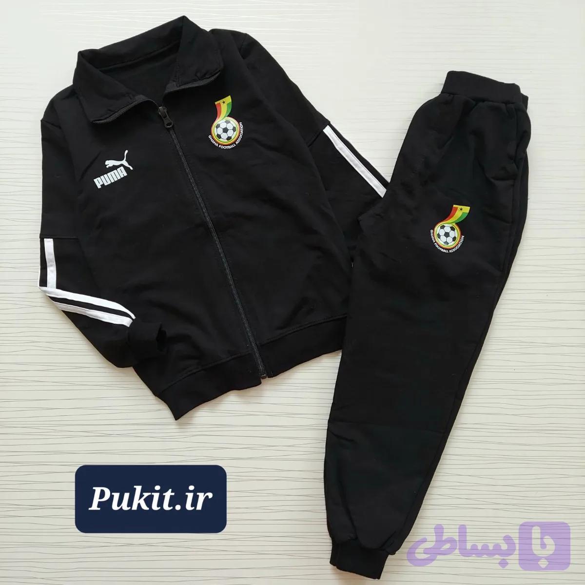 سویشرت شلوار پسرانه مشکی طرح ماجد (5 تا 12 سال) — تصویر 1