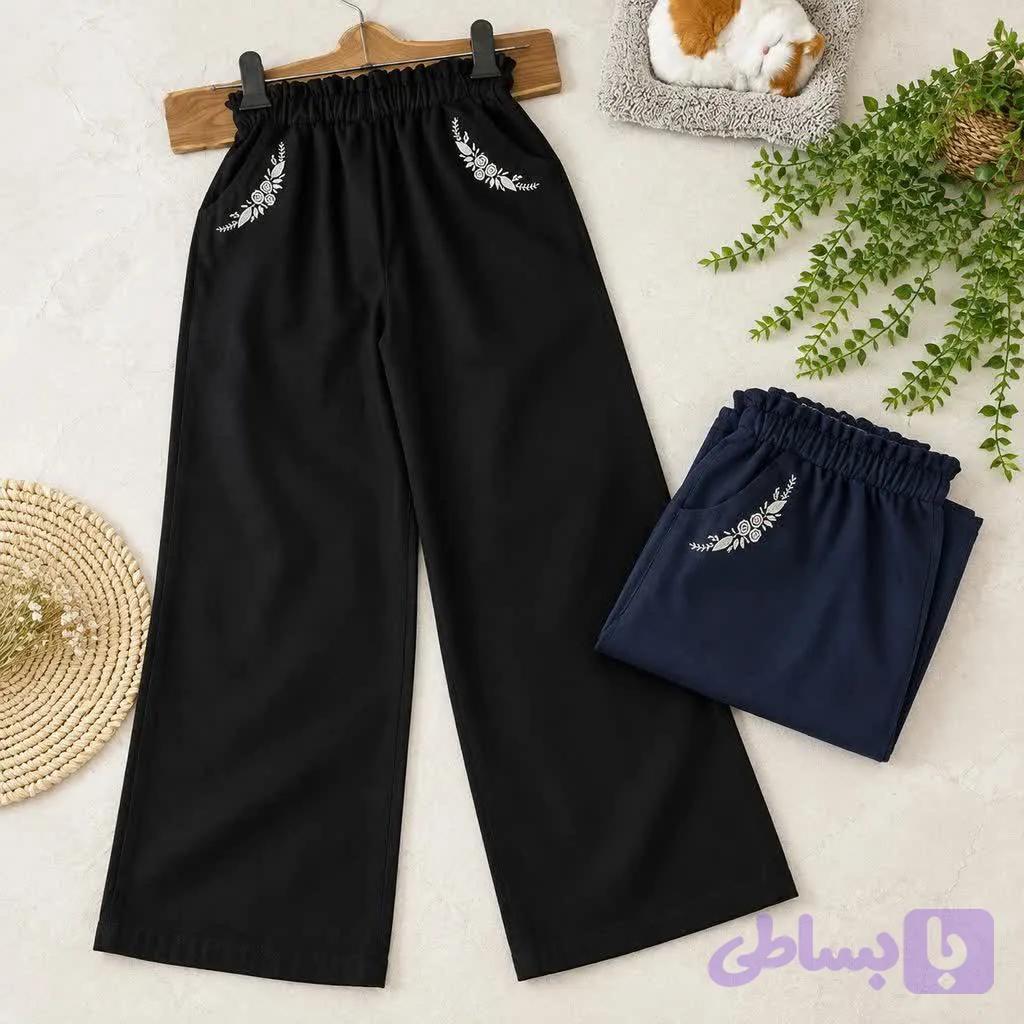 شلوار گلدوزی دخترانه طرح گلایل(10تا14سال) — تصویر 1