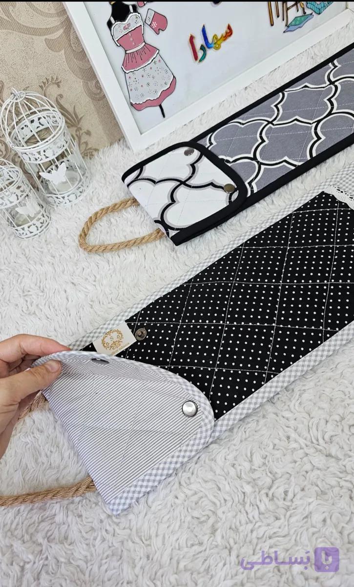کاور سیخ پارچه‌ای ساده جیب‌دار و دسته‌دار (نگهدارنده سیخ) کد ۳۵