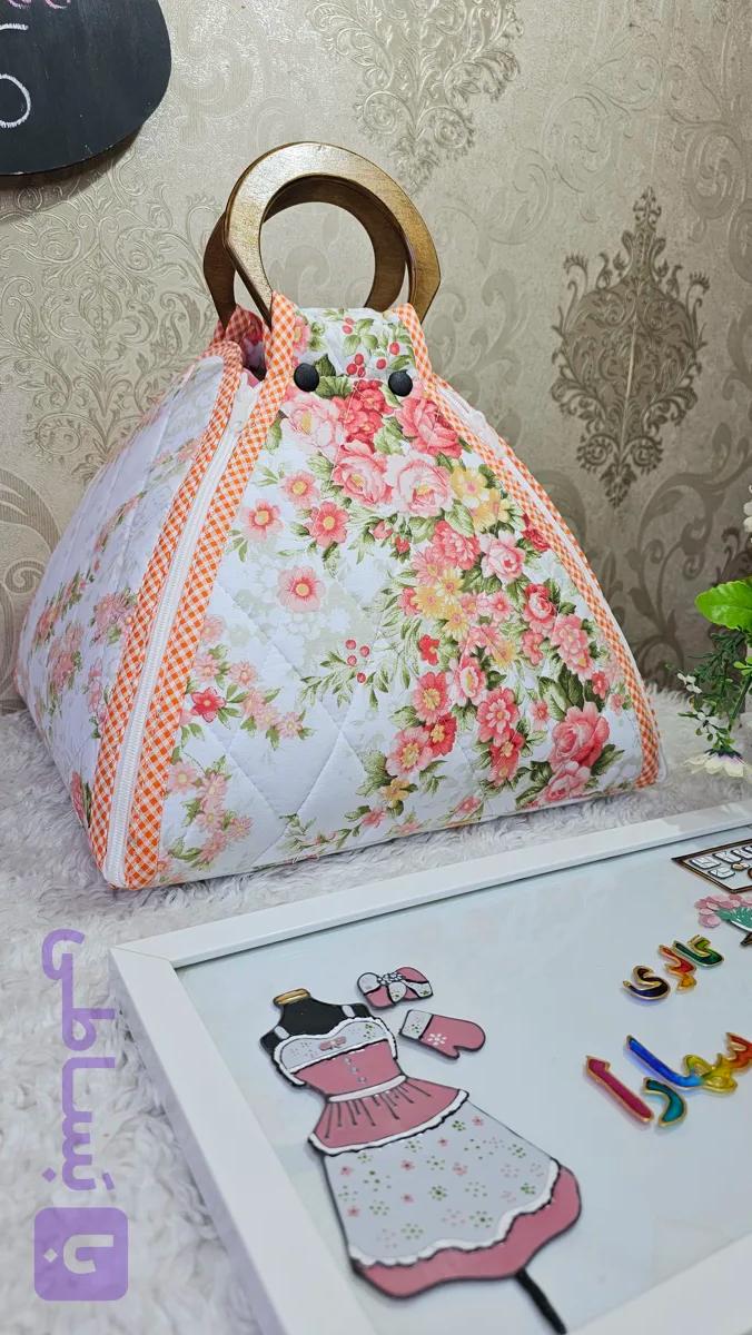 کاور قابلمه دو کاره سفره شو (سایز متوسط با دسته چوبی) کد ۵
