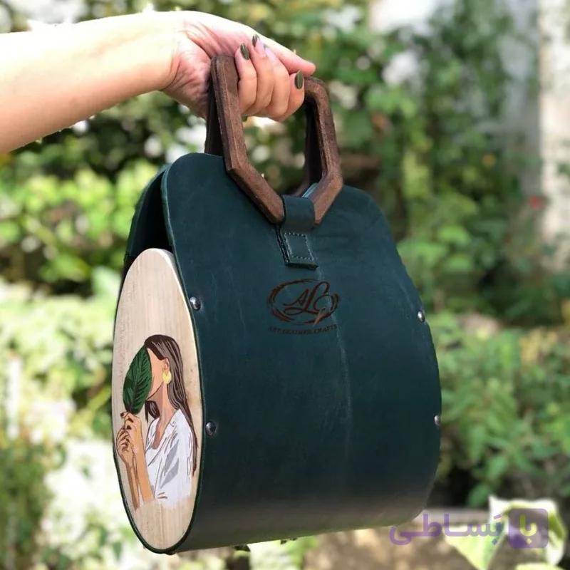کیف دسته چوبی طرح حیا
