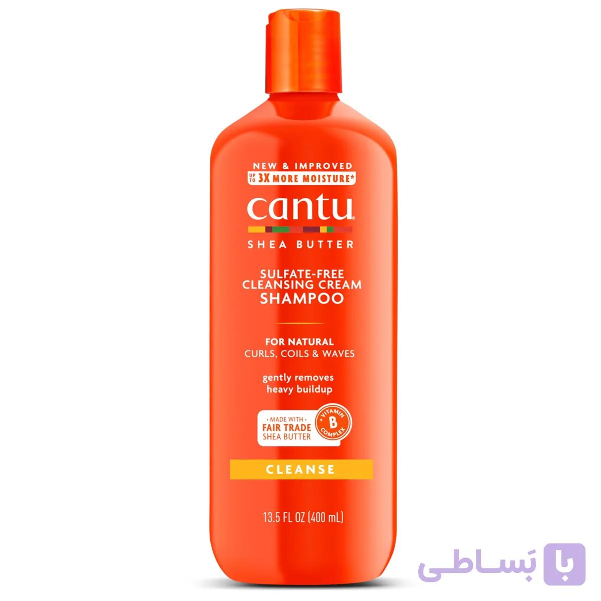 شامپو شی باتر موهای فر و مجعد کنتو Cantu Cleansing فاقد سولفات حجم 400 میلی لیتر