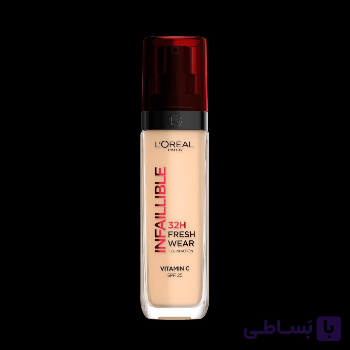 کرم پودر ۳۲ ساعته اینفالیبل لورال Loreal شماره 110 cool rose حجم 30 میل