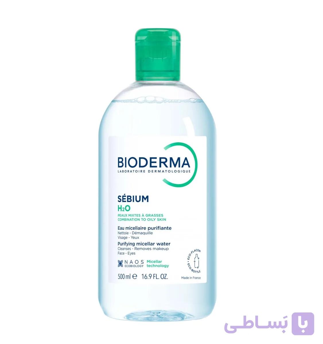 میسلار واتر Sebiom H2O بایودرما مخصوص پوست چرب و مختلط حجم 500 میل