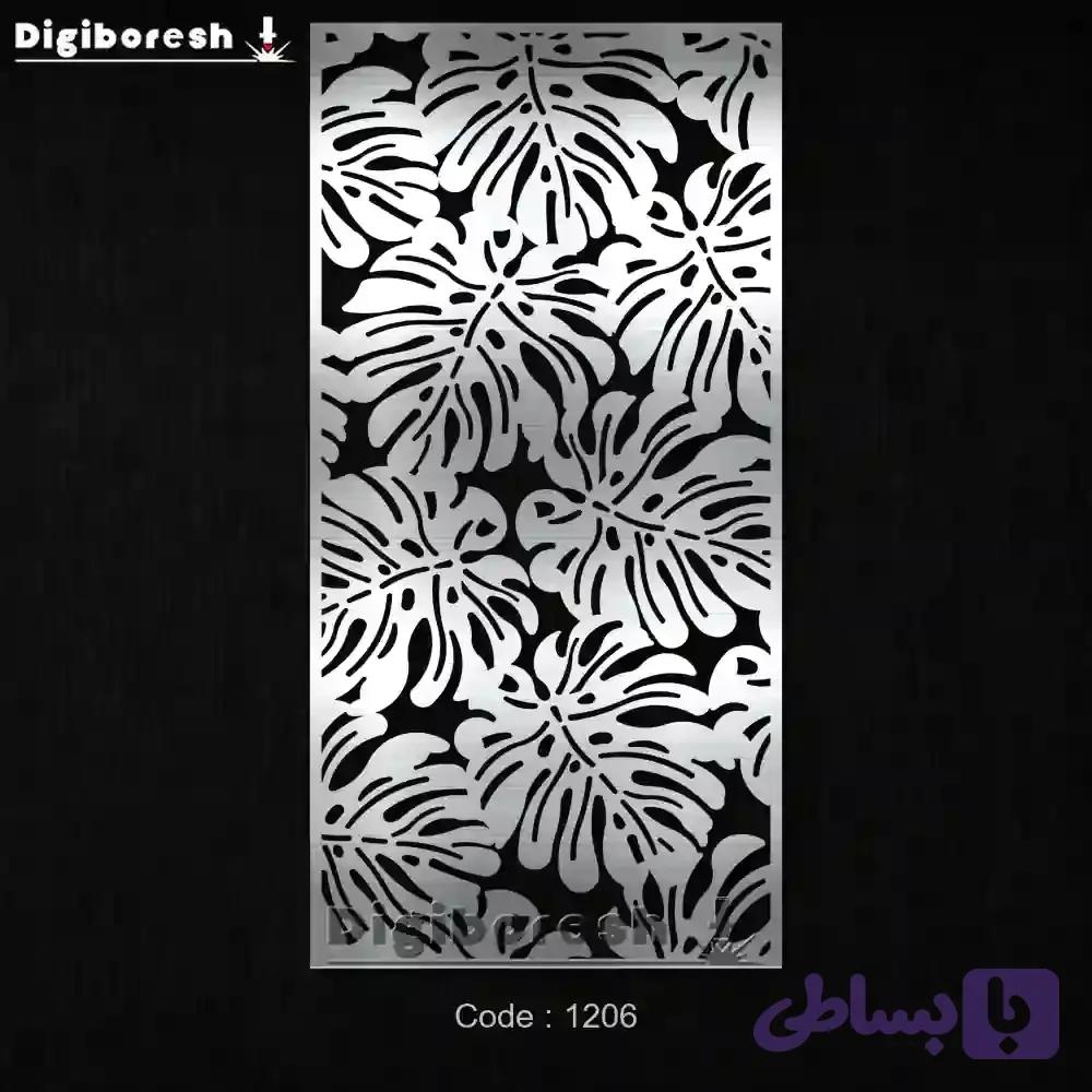 فایل DXF پنل دکوراتیو فلزی گل، بوته و نقوش تزئینی کد 1206 — تصویر 1