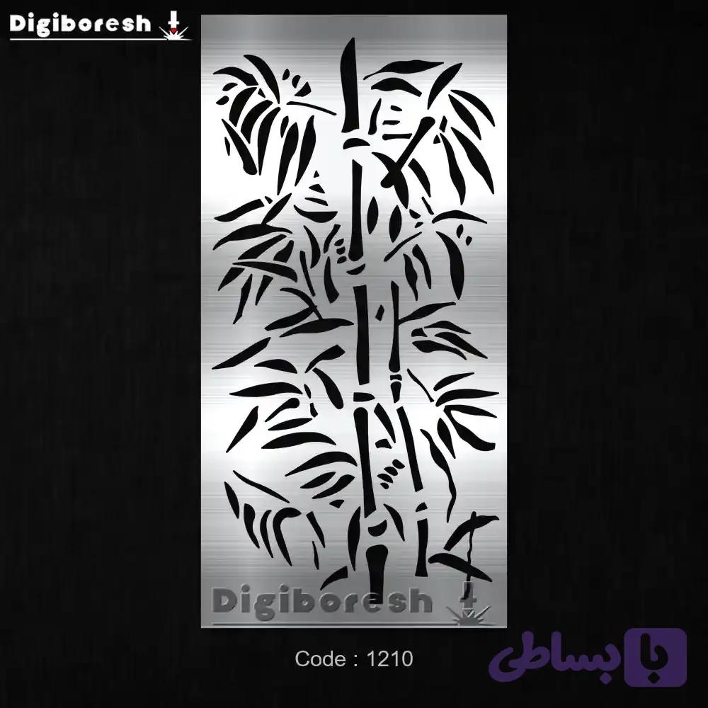 فایل DXF پنل دکوراتیو فلزی گل، بوته و نقوش تزئینی کد 1210 — تصویر 1