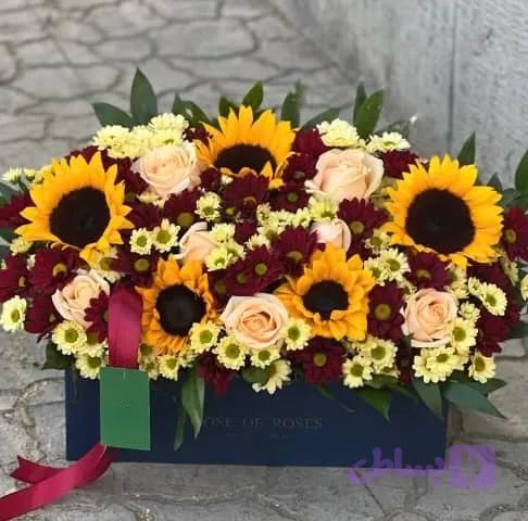باکس گل آفتابگردان و رز (کد RRU0K)