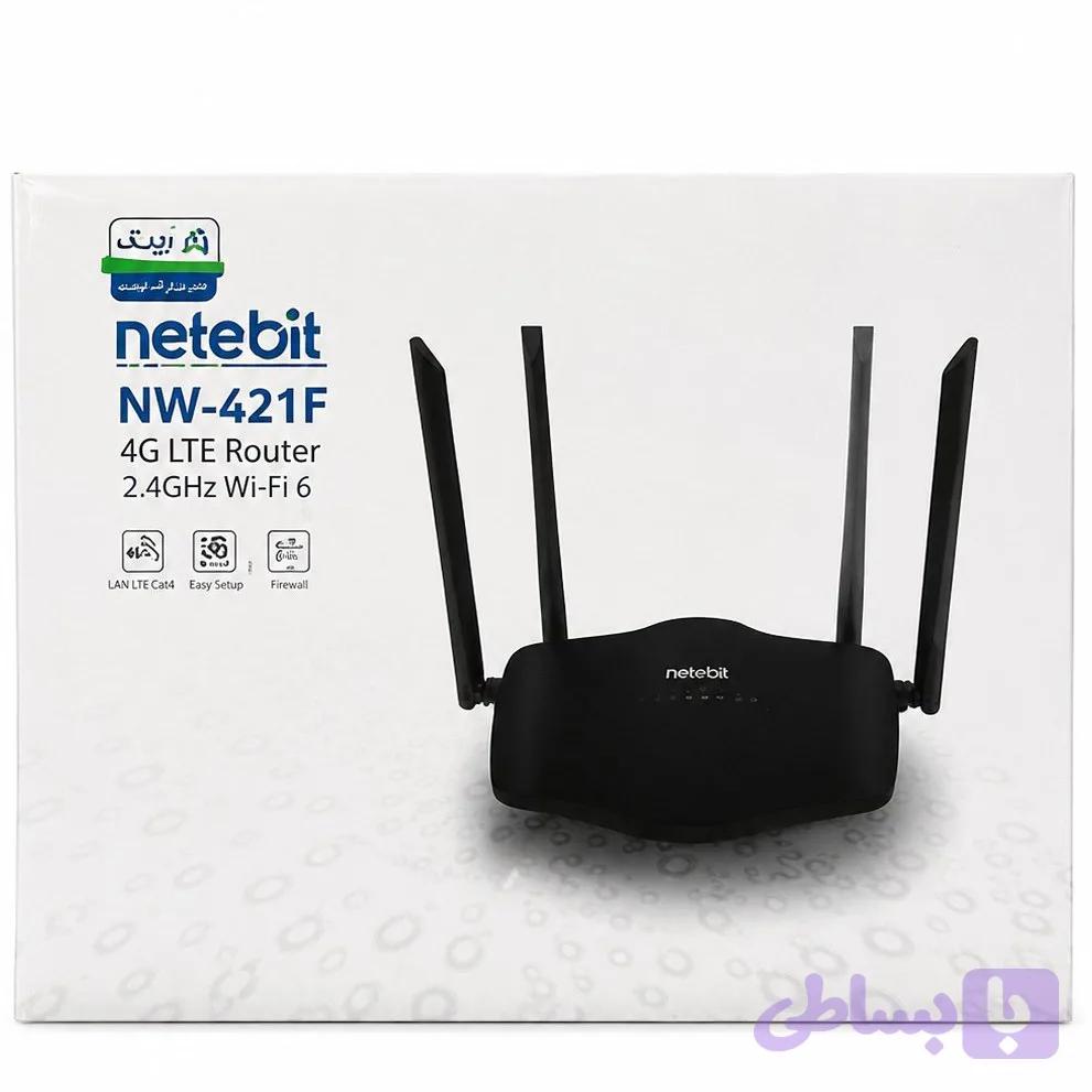 مودم روتر سیم‌کارتی 4G نتربیت مدل NW-421F با Wi-Fi 6 و چهار آنتن — تصویر 1