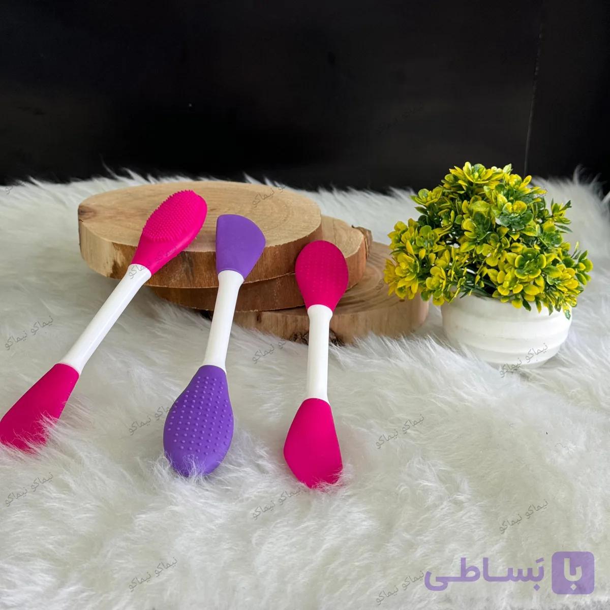 براش دو سر سیلیکونی مواد گذاری اسکالپ — تصویر 1
