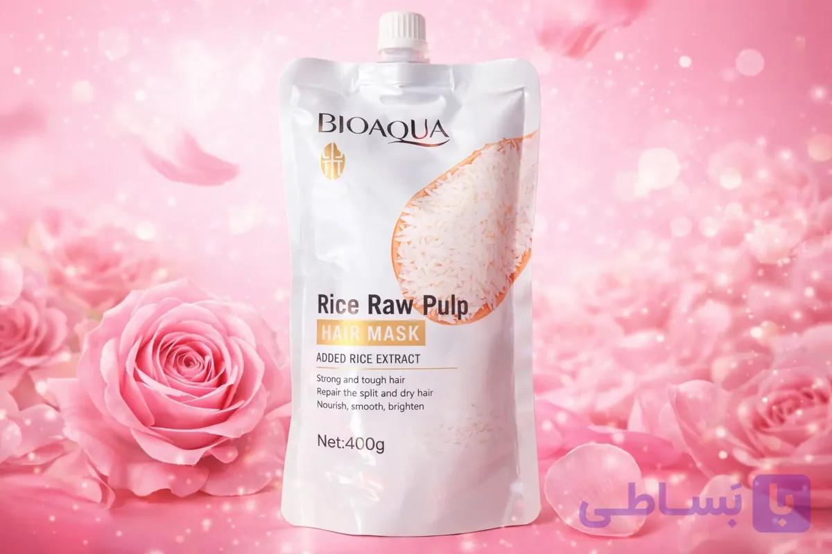 ماسک مو برنج بیوآکوا BIOAQUA | تقویت و آبرسان مو با حجم 400 گرم (تیوپی) — تصویر 1