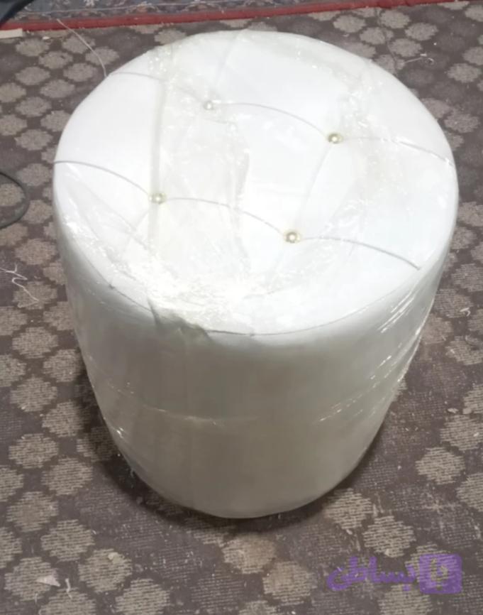 پاف استوانه ای چرم و پارچه در رنگ بندی متنوع