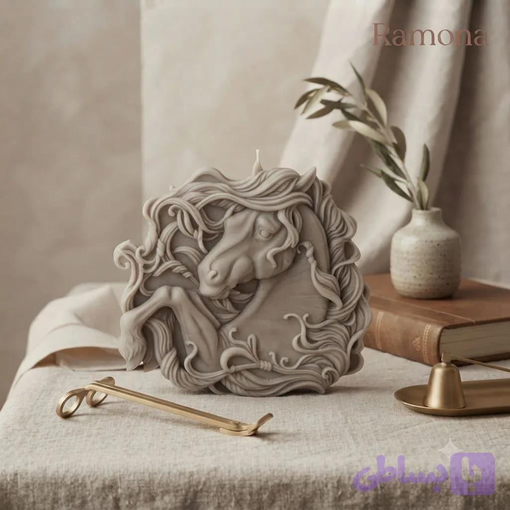 شمع اسب ژورنالي رامونا- طرح كتيبه برجسته